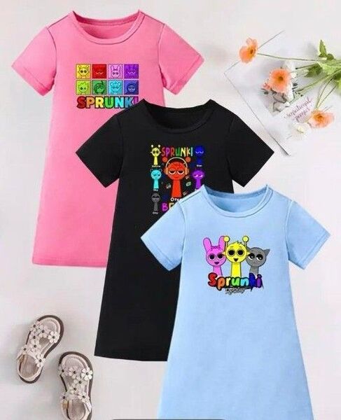 スプランキー ワンピース 半袖 Tシャツ 3枚セット 110cm フリル こども服