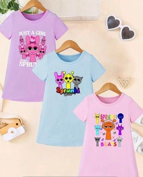 スプランキー ワンピース 半袖 Tシャツ 3枚セット 110cm〜120cm フリル こども服