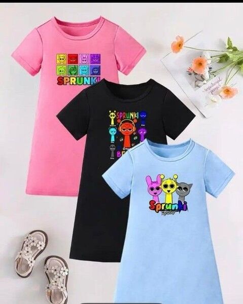 スプランキー ワンピース 半袖 Tシャツ 3枚セット 120cm フリル こども服