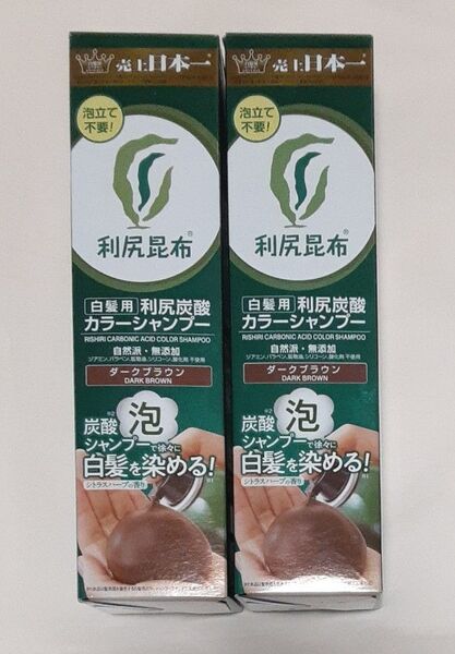 利尻炭酸カラーシャンプー ダークブラウン 180g×2箱 自然派clubサスティ
