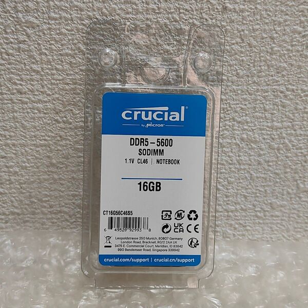 未使用 『 crucial メモリー DDR5-5600 16GB SODIMM 』◆ クルーシャル