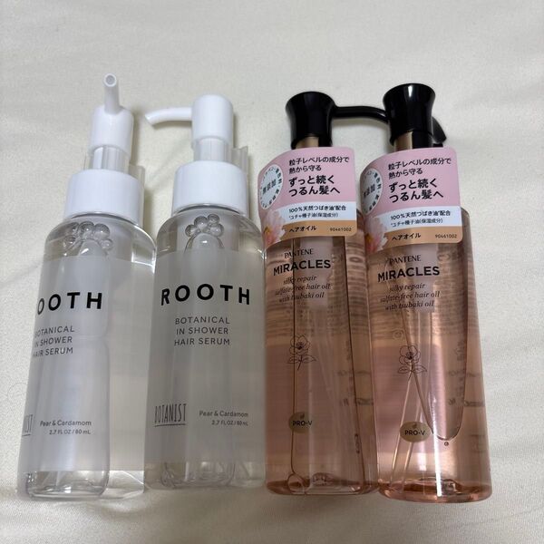 新品ヘアケア4本 パンテーン ミラクルズ シルキーリペア ヘアオイル 70ml rooth ヘアセラム80ml