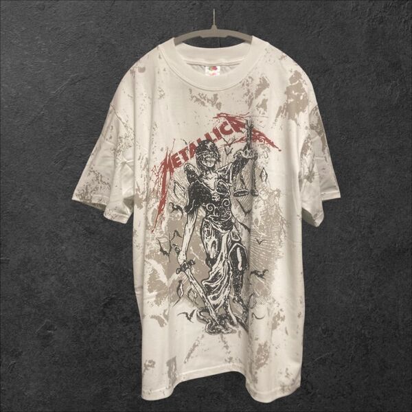 【バンド】Metallica 白 メタリカ 半袖 Tシャツ 【M0049M】 半袖 Tシャツ L 半袖Tシャツ