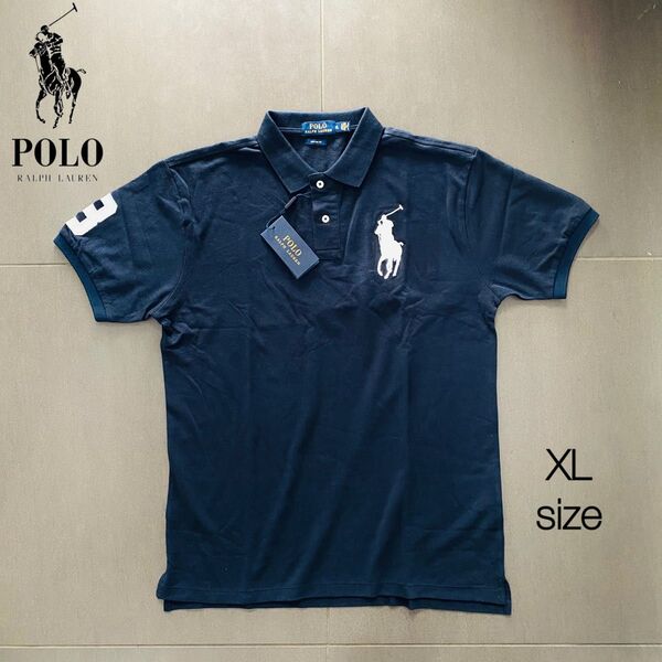 POLO ポロラルフローレン ビッグポニー No.3パッチ ダークネイビーポロシャツ XLサイズ