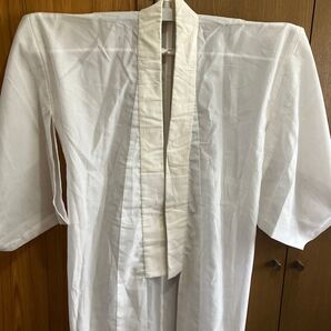 83 中古洗える長襦袢 単 化繊 絽 手縫い 背伏せ しっかりした作り裄64(前24後ろ31)丈127