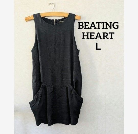 BEATING HEART ノースリーブ ワンピース ドレス 黒 Lサイズ 2