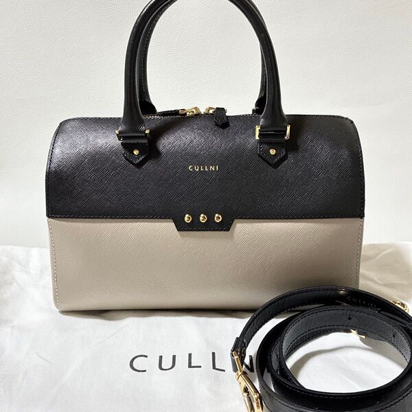 CULLNI クルニ 2WAY ハンドバッグ ショルダーバッグ ミニ ボストン バイカラー レザー
