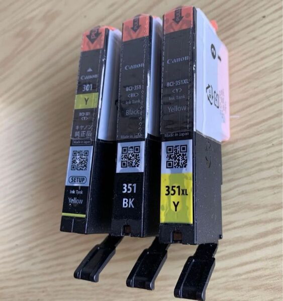 未開封 Canon 純正インク BCI-301 BCI-351XL ブラック&イエロー 3個セット