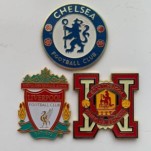 サッカー ピンバッジ 3個セット (チェルシー、リバプール、マンU)