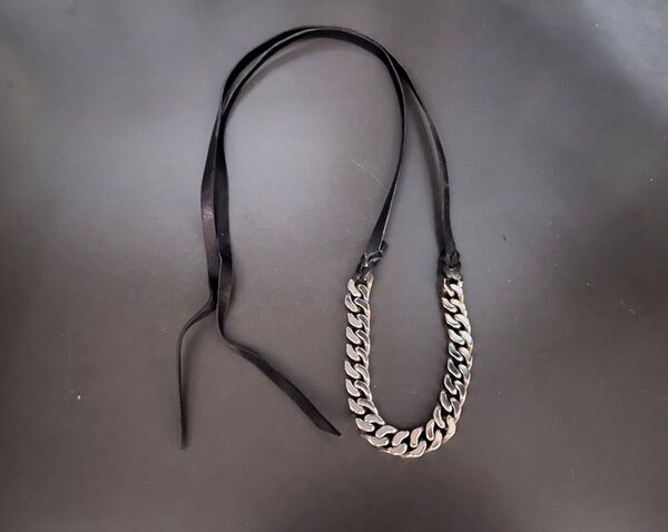 Vintage Hermes ブックルセリエ ネックレス PM エルメス ヴィンテージ エルメス シルバーネックレス レザーコンビ