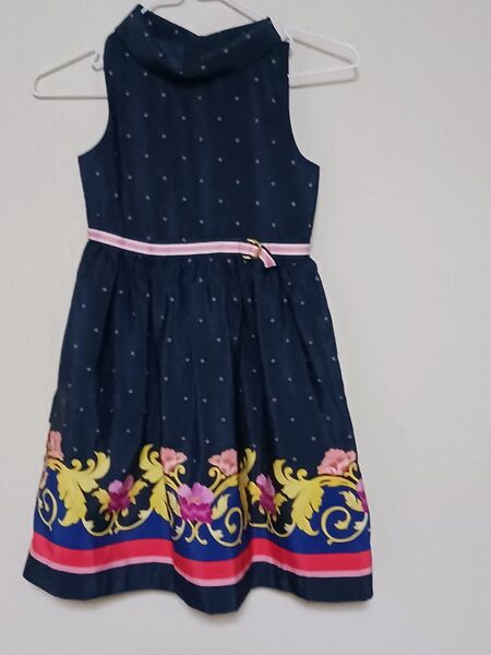 JANIE AND JACK ジェニーアンドジャック ノースリーブワンピース ネイビー ドット柄 花柄