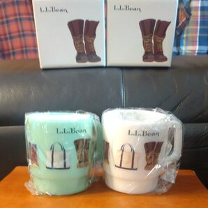 L.L.Bean マグカップ 2個セット 新品未使用 ホワイト ミントグリーン 非売品