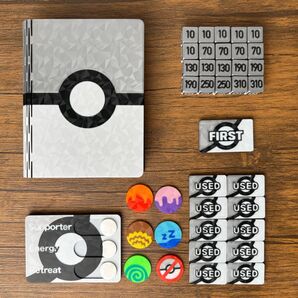 ポケカ プレイセットブック 銀 ダメカンダイス/各種マーカー/チェッカー