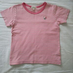 3can4on 半袖Tシャツ 100cm ピンクストライプ