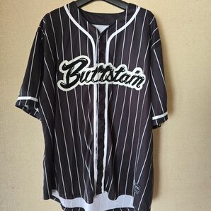 Buttstain ベースボールシャツ XXL 黒 ストライプ