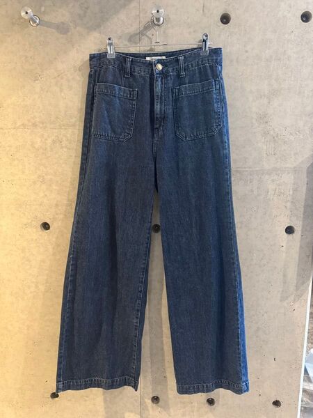 GLOBAL WORK デニムワイドパンツ インディゴブルー Mサイズ相当