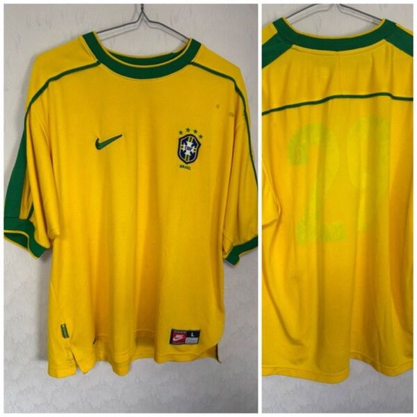 ブラジル代表 98年 W杯 モデル ユニフォーム ナイキ NIKE UK製 Lサイズ ユニホーム イギリス
