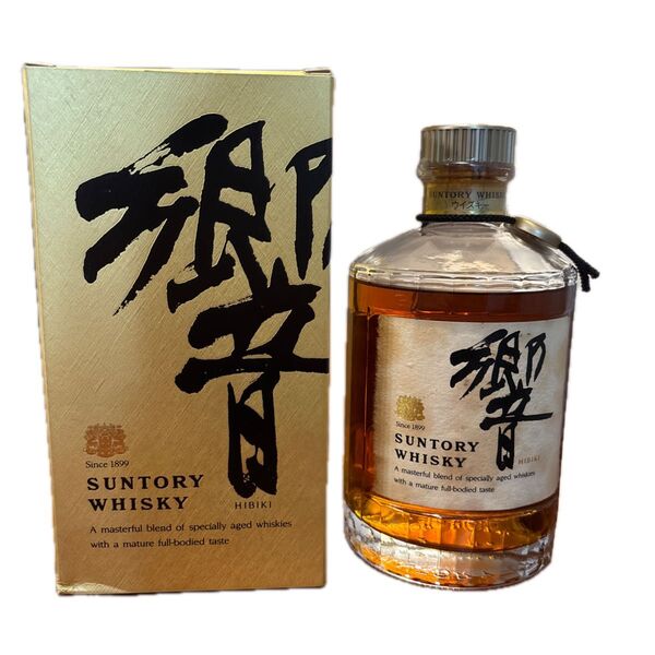 サントリー ウイスキー 響 向獅子 裏ゴールドラベル 金キャップ 古酒 箱付き SUNTORY WHISKY HIBIKI(1)