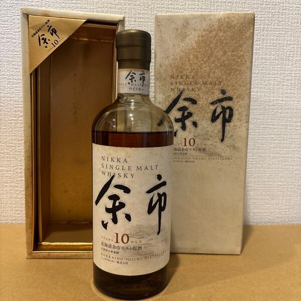 ニッカウイスキー シングルモルト 余市10年 旧ラベル 箱付き 未開封 液面低い NIKKA 古酒