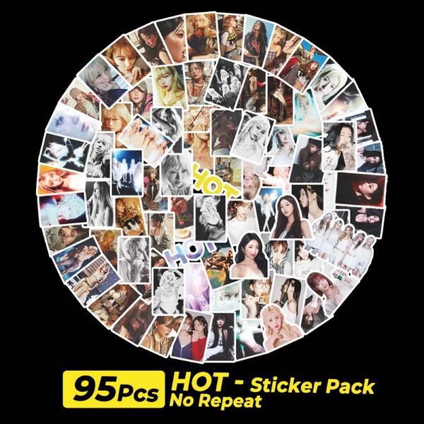 【95枚】LESSERAFIM HOT ルセラフィム シールステッカー フレークシール