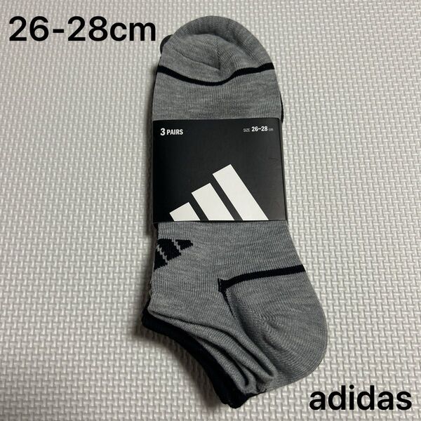 アディダス adidas メンズスニーカーソックス 26-28cm 3足組み 新品未使用