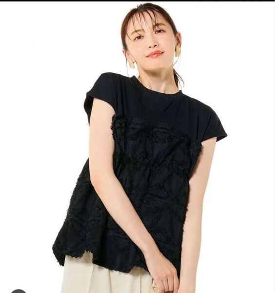 トップス カットソー Tシャツ ブラウス 黒
