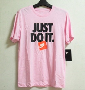 NIKE JUST DO IT Tシャツ ピンク オレンジ S ナイキ JDI ビッグロゴ ビッグスウッシュ BOXロゴ 女性にも AR5003-663