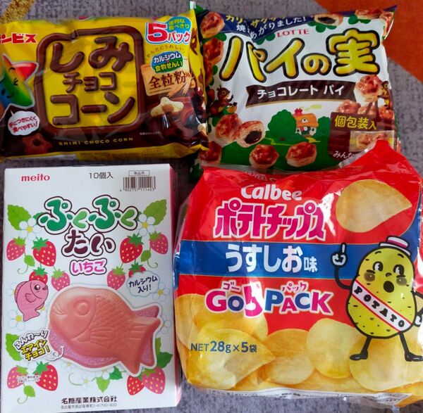 ぷくぷくたいやき しみチョココーン パイの実 ポテトチップス うすしお お菓子詰め合わせ お菓子 カルビー 詰め合わせ