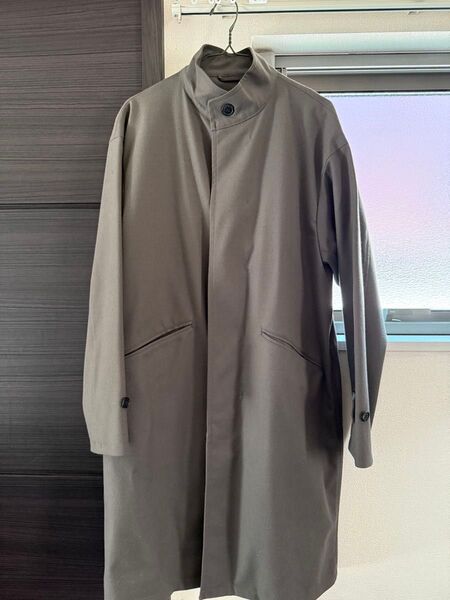 ロングコート カーキ シンプル 無地