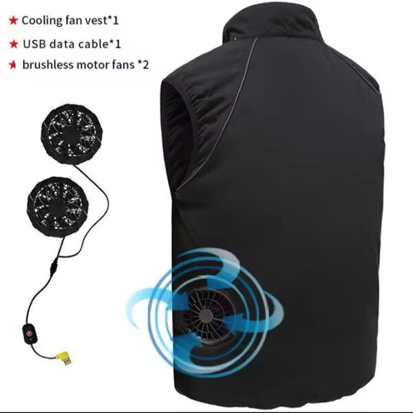 大きいサイズ!3XL (4L)空調作業服 ファン付き! 冷却ベスト