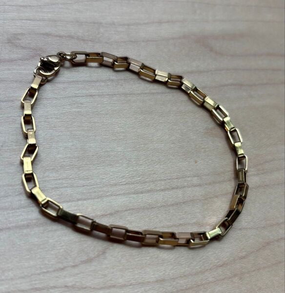 【美品】ゴールド ステンレス ブレスレット シンプル ユニセックス アクセサリー チェーンブレスレット
