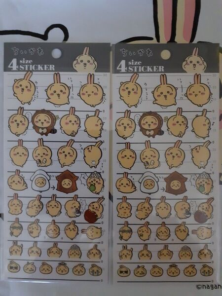 ちいかわ□シール□4サイズステッカー□4size sticker□うさぎ□2枚セット□ウラヤハボウズ□たぬきだもん