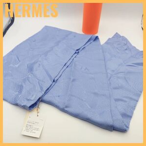 HERMES エルメス シルク マキシツイリー スカーフ BLEU JACINTHETHE ブルーヒヤシンス 極美品 箱付き