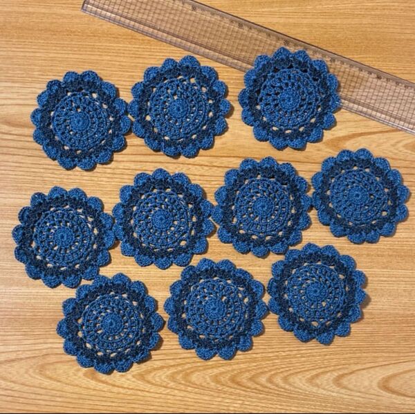 コースター10枚 ハンドメイド 手編みコースター