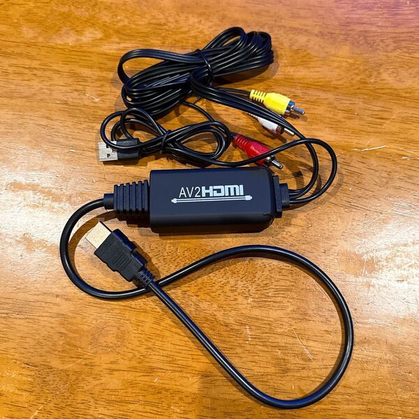 RCA to HDMI 変換ケーブル コンバーター コンポジット CVBS AV to HDMI 変換 USBケーブル付き