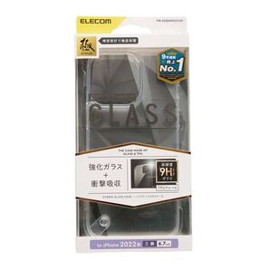 エレコム製 iPhone 14 Pro Max ハイブリッドケース ガラス スタンダード PM-A22DHVCG1CR