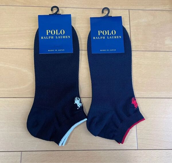 靴下 ポロ ラルフローレン 2足セット 25-27cm POLO ショート ソックス スニーカー