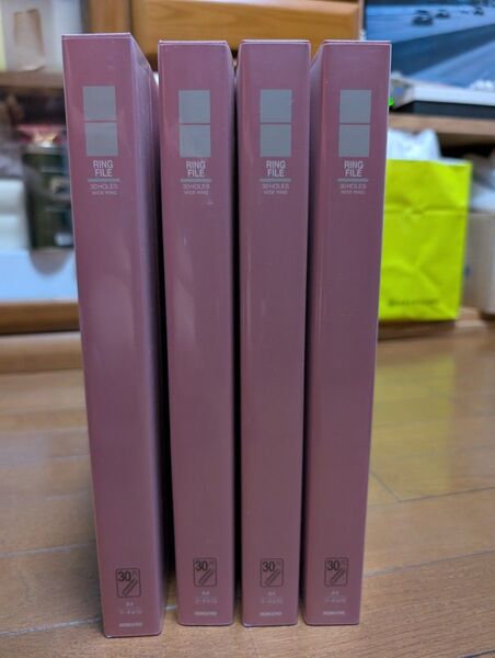 KOKUYO 30穴 ワイドリングファイルスーパーロック機能 ピンク 4冊セット A4