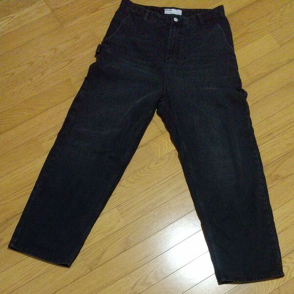 bershka ブラックデニム ペインターパンツ 32インチ