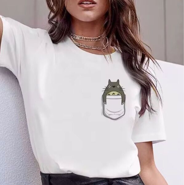 となりのトトロ ポケットトトロ レディース tシャツ ホワイト Mサイズ