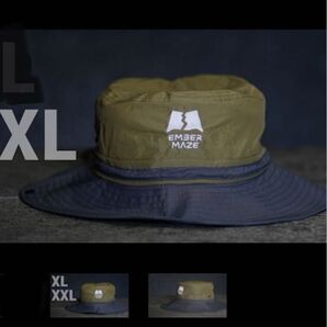 ☆★ EMBER MAZE【限定品】エンバーメイズ ロゴ サファリハット XL ステッカー付【新品未使用】