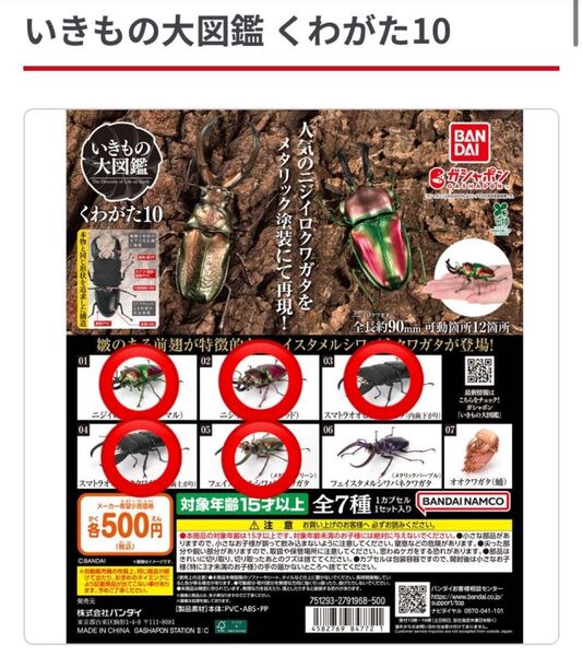 【新品未開封】いきもの大図鑑 くわがた10 5種セット