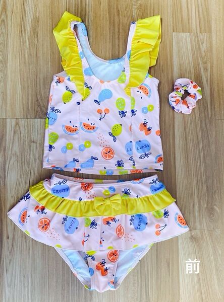 apres les cours アプレレクール 水着 140 セパレート シュシュ付き ブリーズ スイムウェア 女の子 女児水着