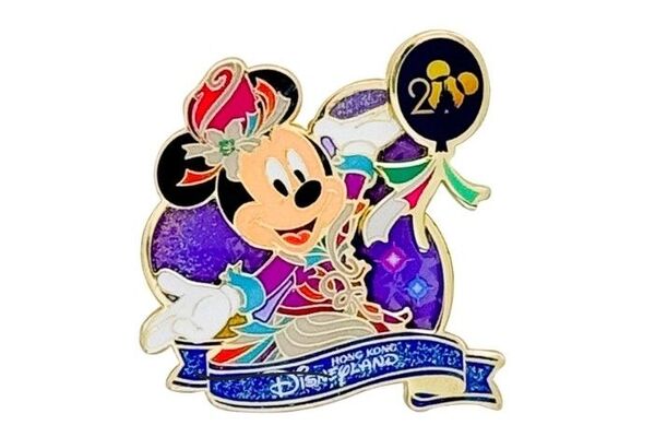 香港 ディズニー 20周年記念 ピンバッジ ミッキー ミニー 海外ディズニーピンバッジ