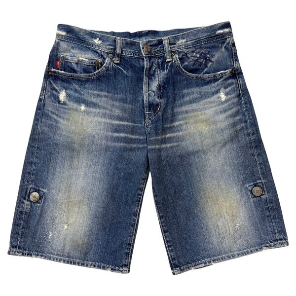 HYSTERIC GLAMOUR ヒステリックグラマー ダメージ ビンテージ 加工 デニム ハーフ ショート パンツ ショーツ M