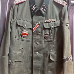 希少 WW2 ドイツ軍 SS 武装親衛隊 装甲科 中佐 M37 HBT 野戦服 新品 勲章徽章完成済
