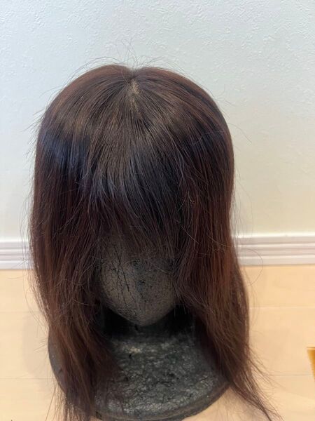 百合子ウィッグ ナチュラルブラック ネオピース 13×15cm 前髪あり 人毛