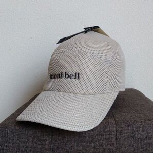 新品 タグ付き mont-bell 3D メッシュキャップ UV ベージュ men's L モンベル 帽子 ロゴ刺繍