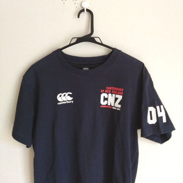 Canterbury ネイビー コットン Tシャツ CNZ 04 men's M 半袖 ラグビー