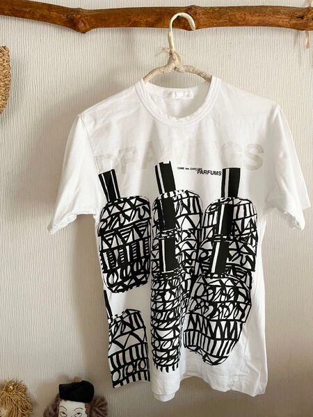 コムデギャルソン パルファムT DRAWING 半袖Tシャツ ホワイト